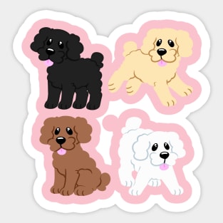 Simple Poodles in Pink Sticker